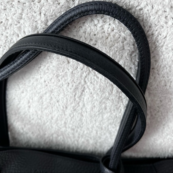 Longchamp Penelope Leather Tote Bag Purse Black Large Overnighter made in France - Picture 8 of 16